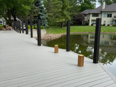 Finished new deck boards on a Hopkins community bridge redecking project