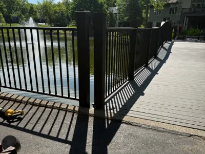 New railings installed on a Hopkins community bridge redecking project