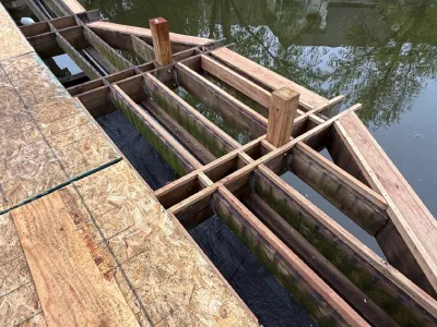 New posts installed during a Hopkins community bridge redecking project