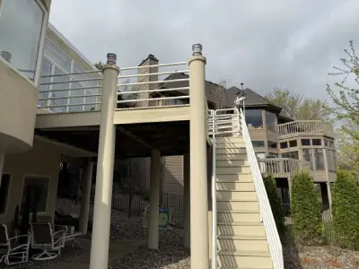 Before view of the Hopkins elevated deck and stairs before resurfacing
