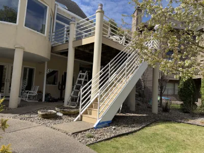 Completed Hopkins deck and stair area after resurfacing