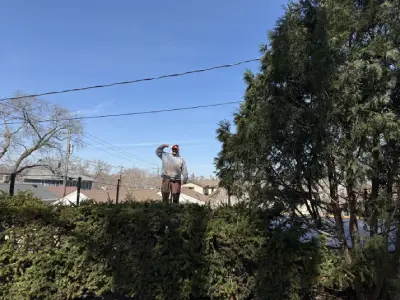 Front view of a Minneapolis garage deck with black aluminum railings above the garage door