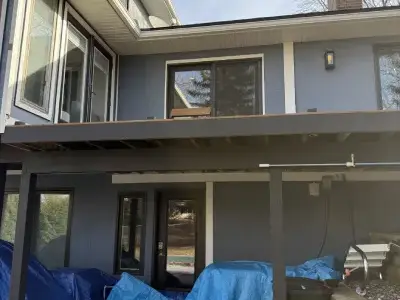 View under the old deck before the resurfacing and stair rebuild started