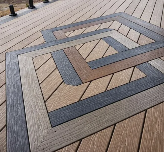 Decking material options including wood, composite, and PVC decking