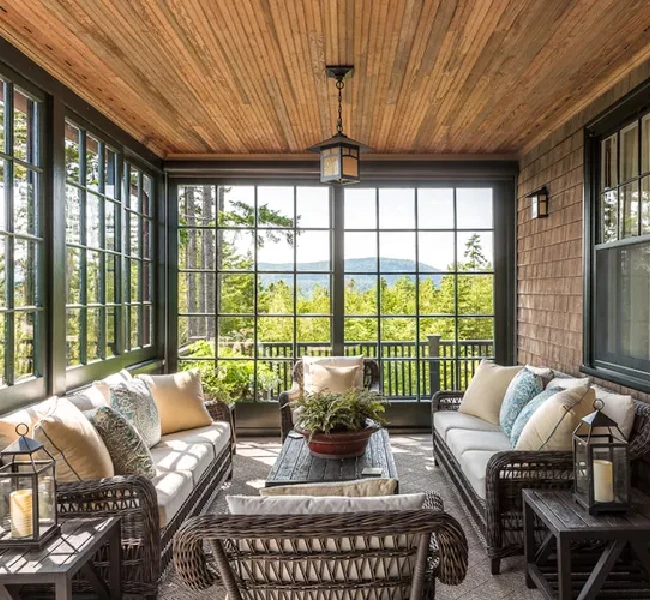 Custom porch construction project by Brewer Built