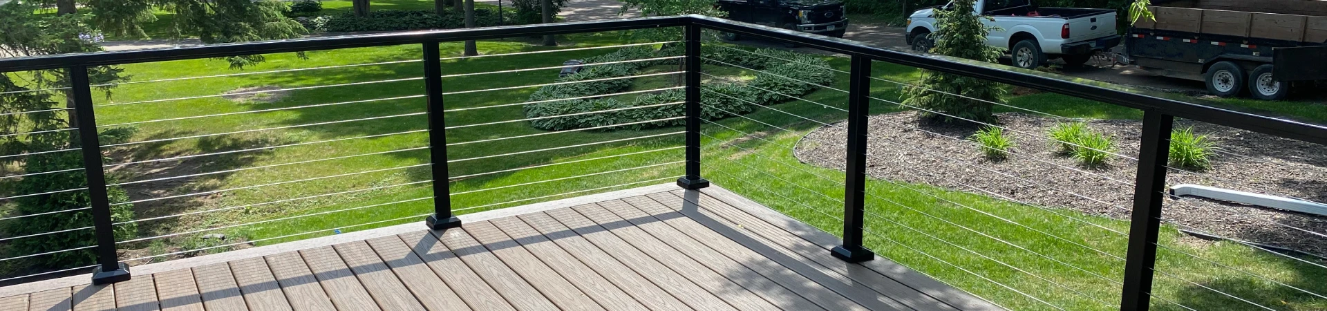 Deck railing installation by Brewer Built